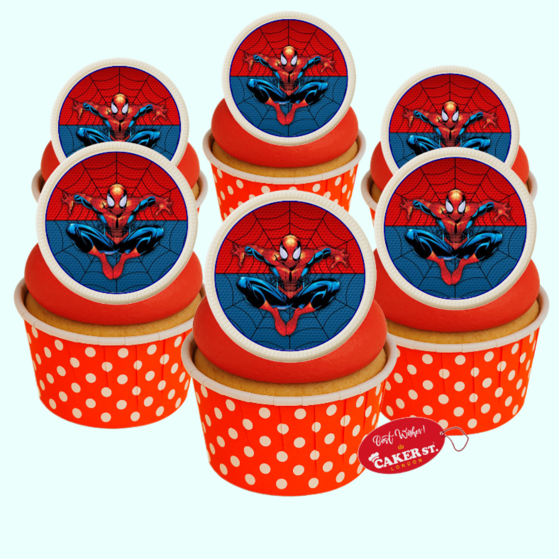 White Chocolate Spiderman Theme Cupcakes