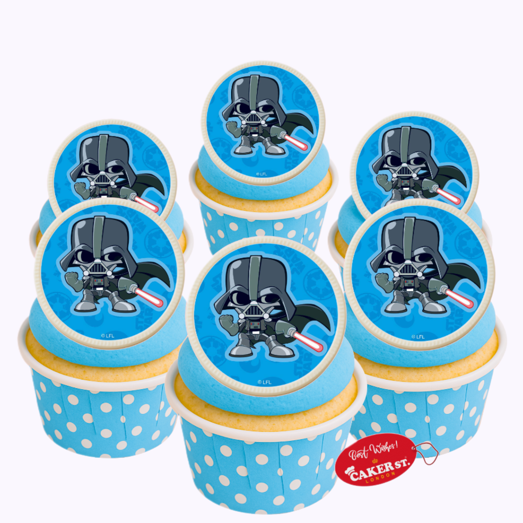 White Chocolate Star Wars Themed Birthday Cupcakes 