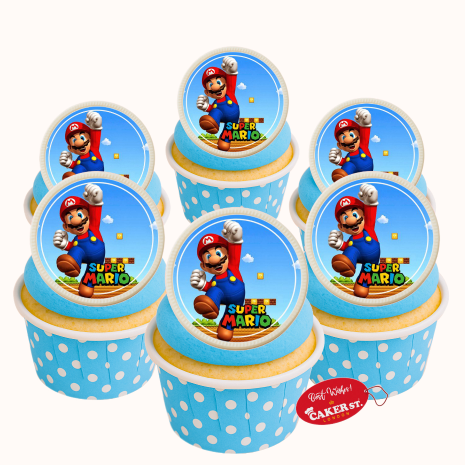 White Chocolate Supermario Themed Cupcakes