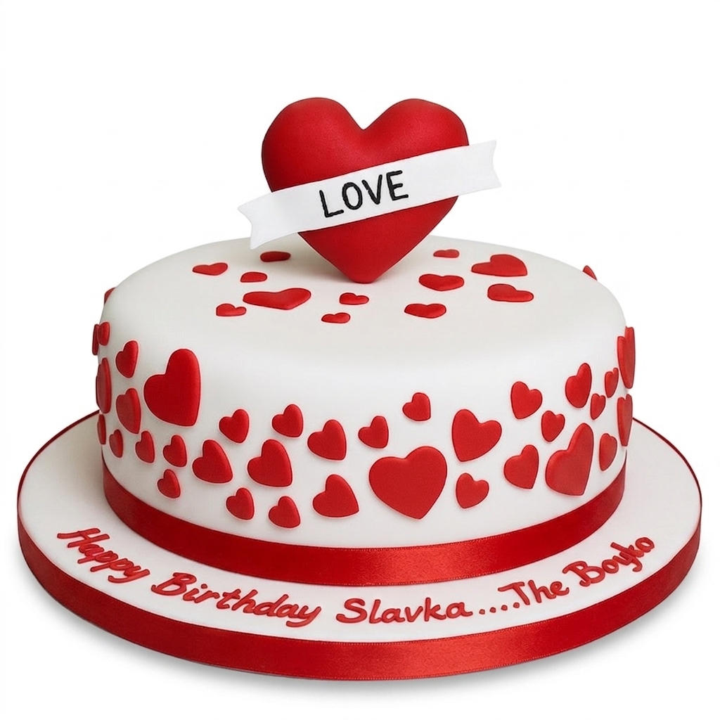 Love Heart Birthday Cake
