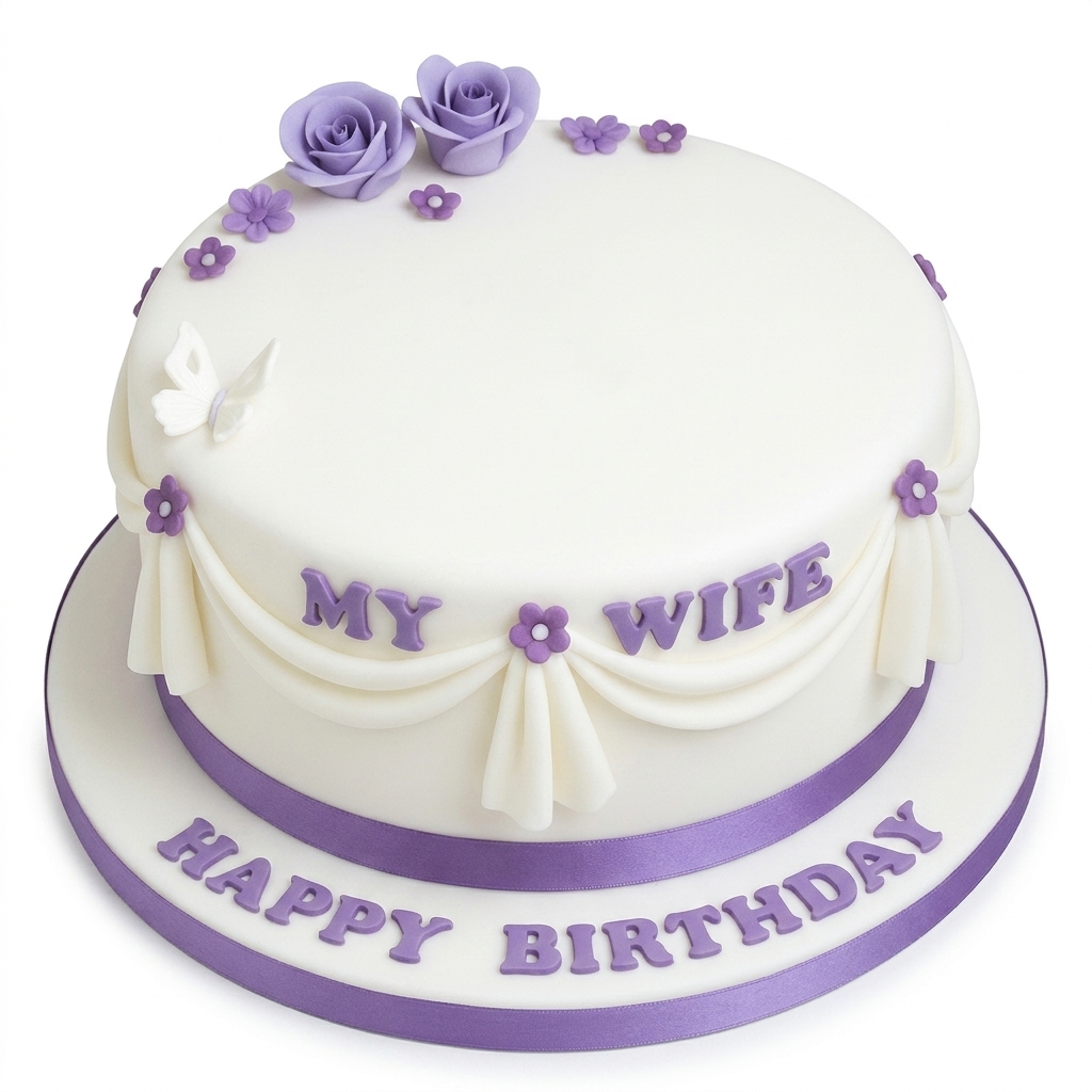 Elegant Floral Birthday Cake for Her