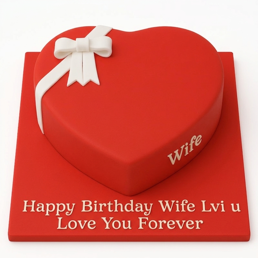 Heart Shaped Birthday Cake For Wife