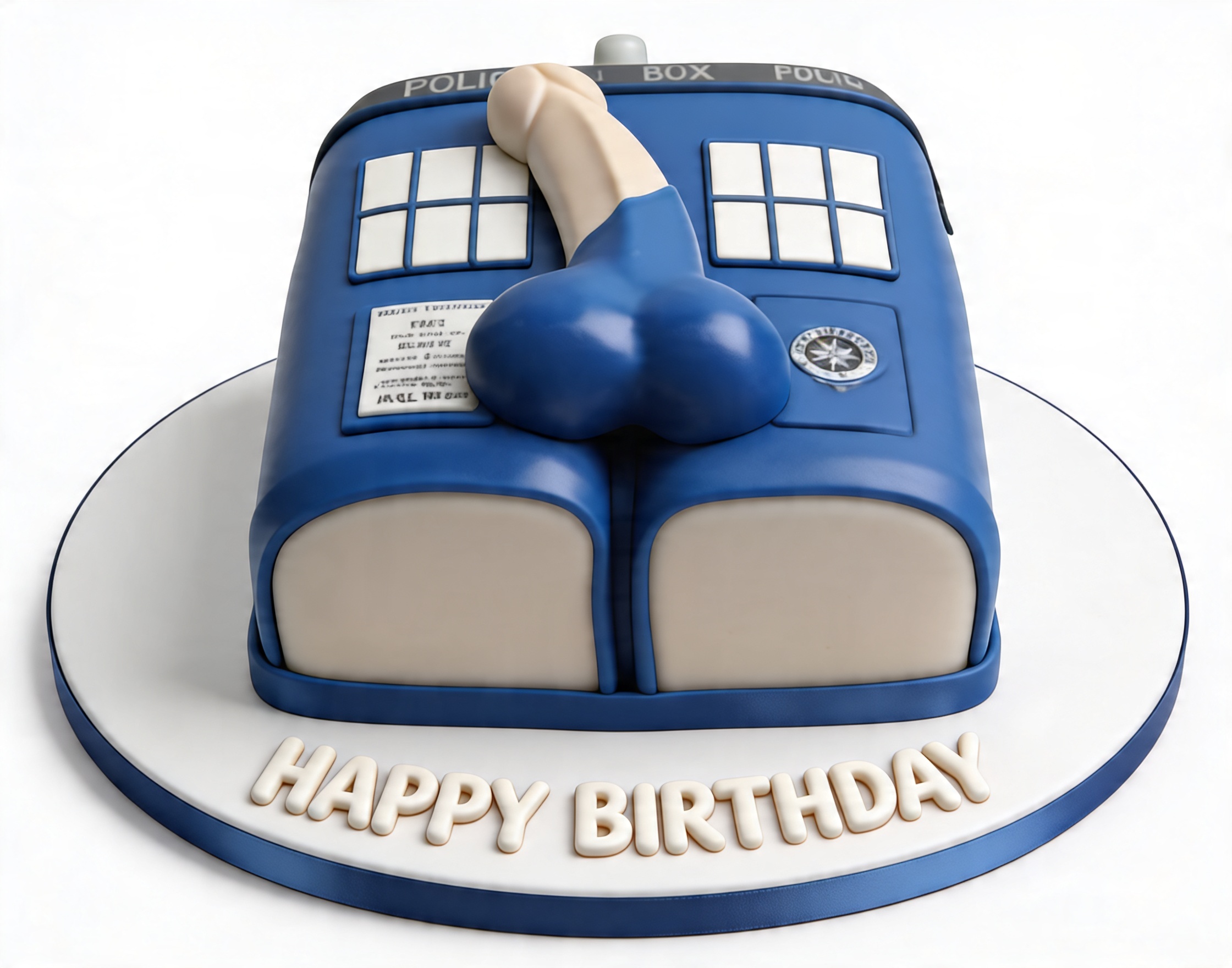 Rude TARDIS Birthday Cake for Men