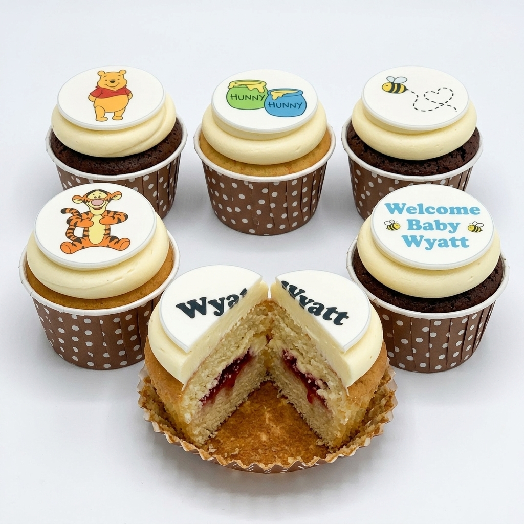 Winnie the Pooh Baby Shower Cupcakes