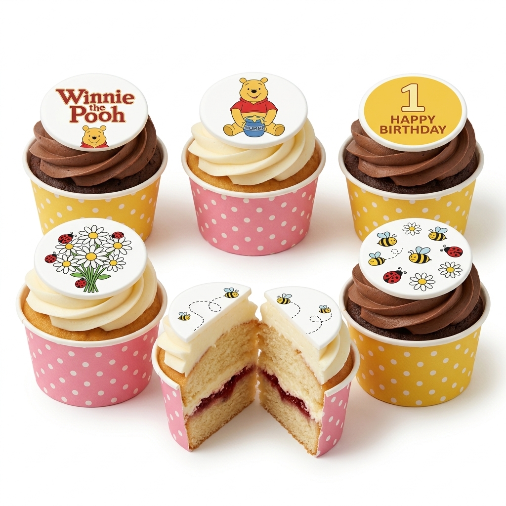 Winnie the Pooh Birthday Cupcakes