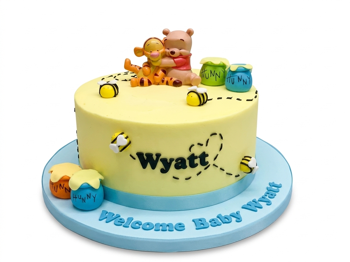 Winnie The Pooh Baby Celebration Cake