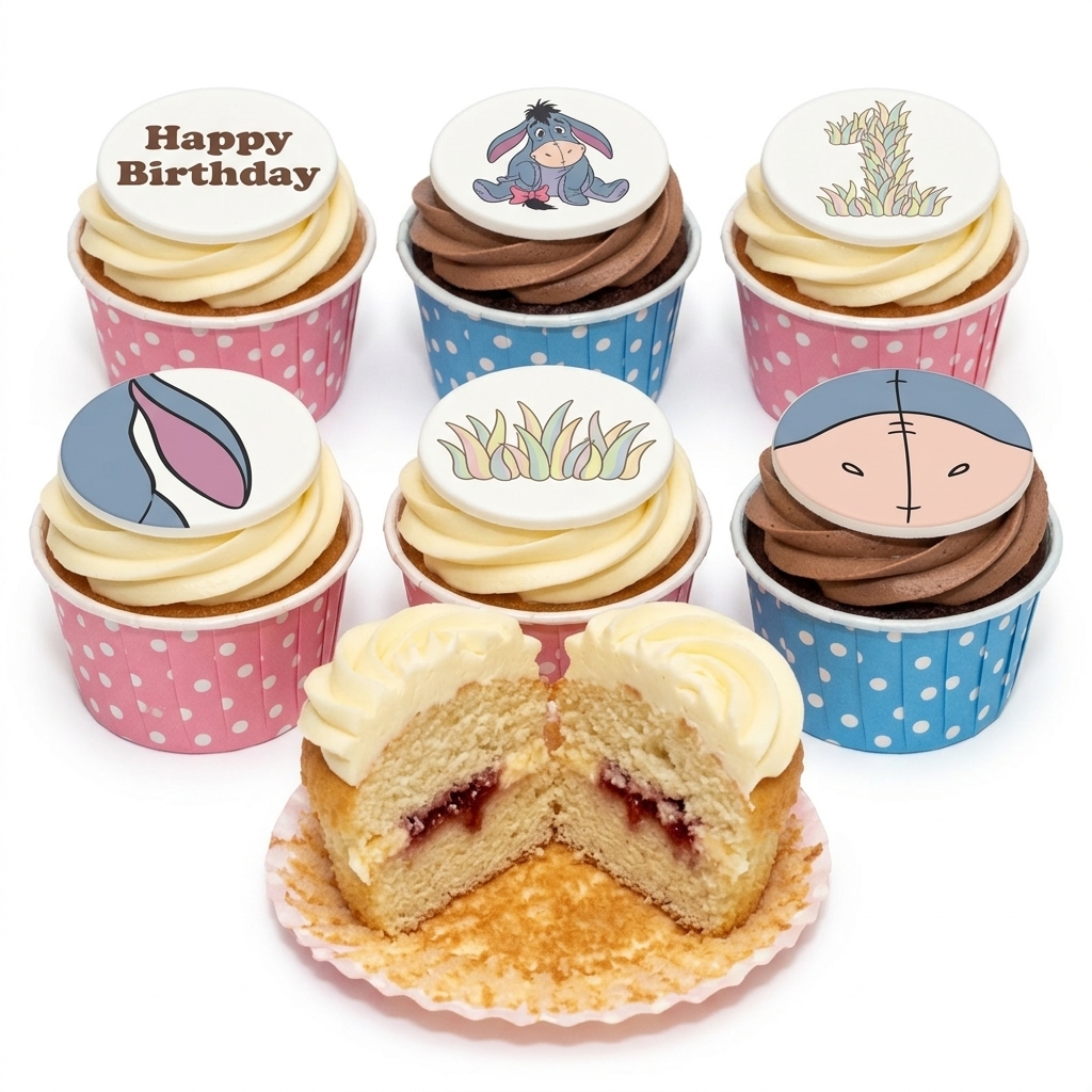 Eeyore Theme Birthday Cupcakes