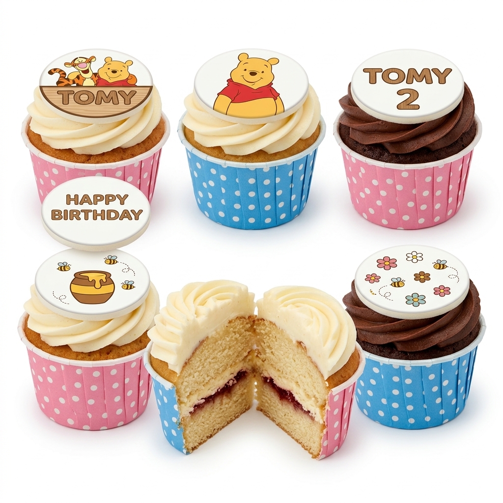 Winnie The Pooh Birthday Cupcakes