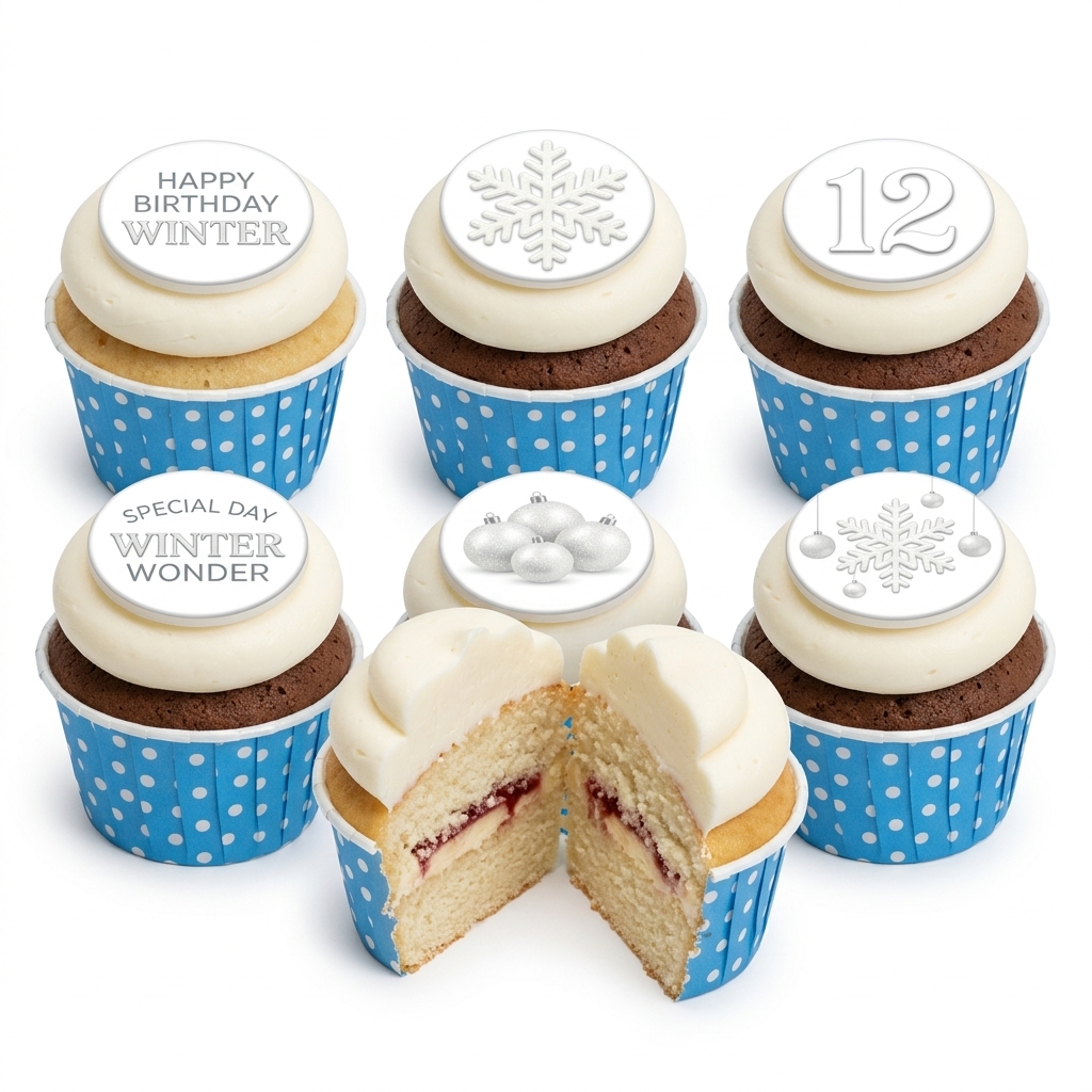 Winter Wonderland Birthday Cupcakes