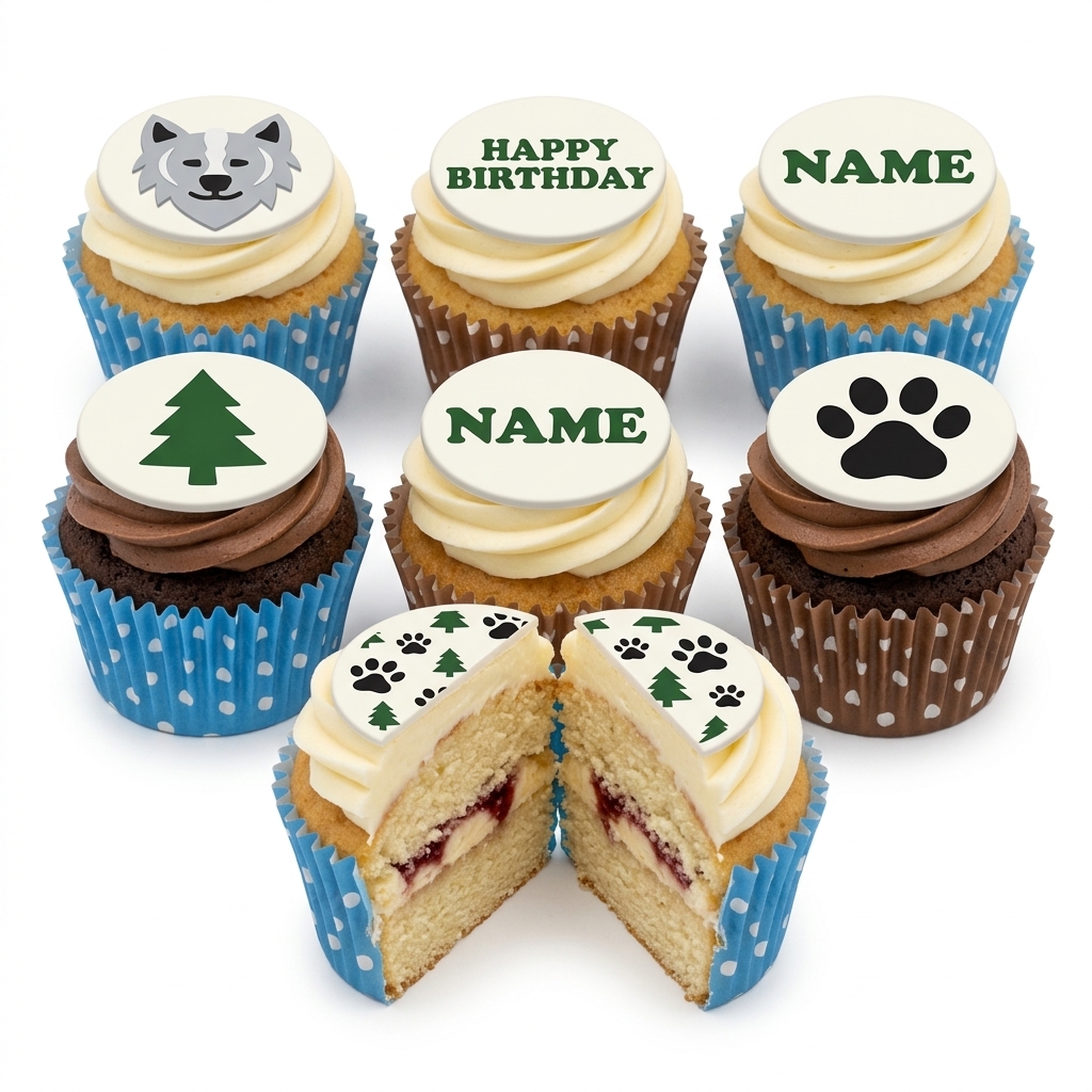 Wolf Theme Birthday Cupcakes
