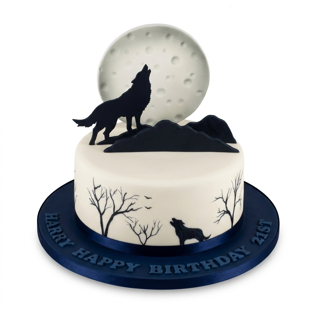 Howling Wolf Theme Birthday Cake