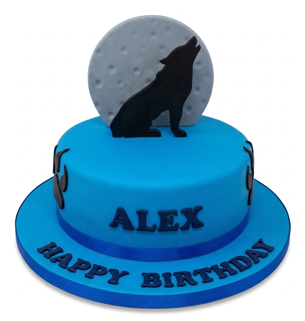 Howling Wolf Theme Birthday Cake
