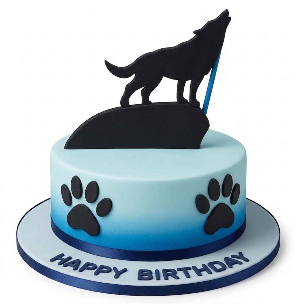 Wolf Theme Birthday Cake