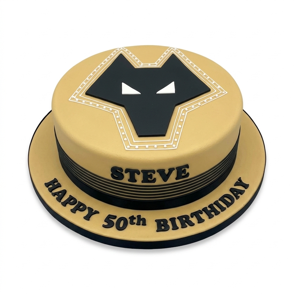 Wolves FC Football Birthday Cake
