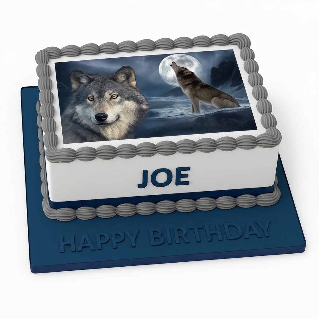 Wolf Theme Birthday Cake