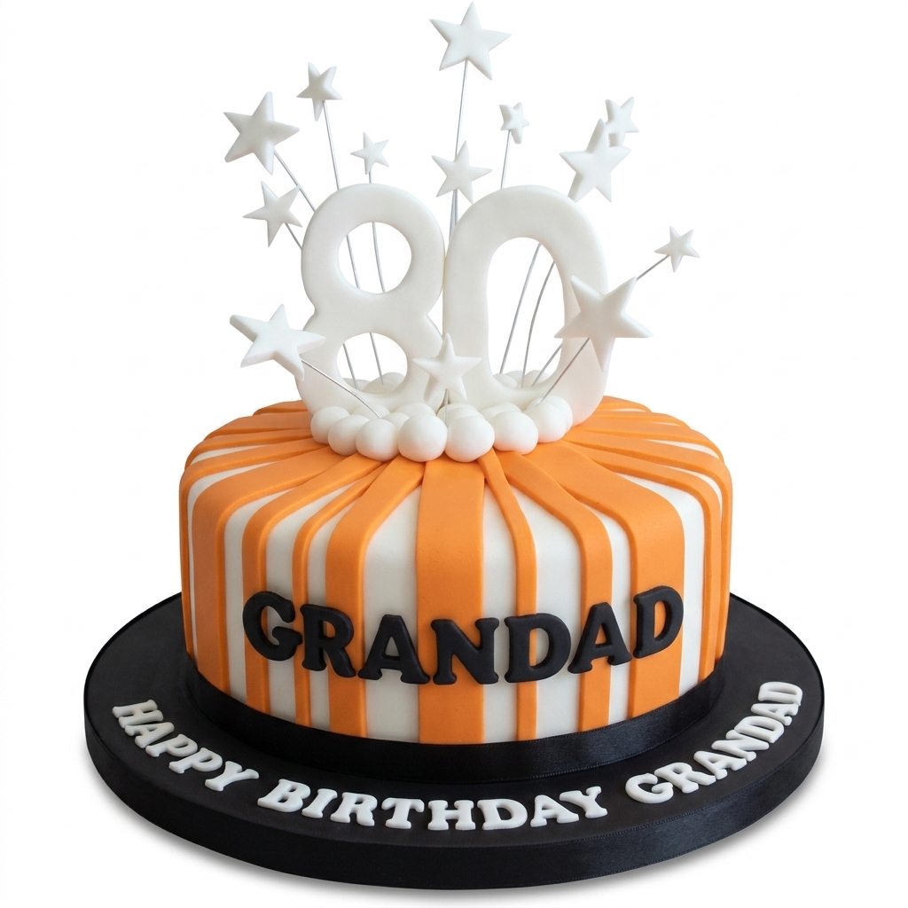 Star Burst Custom Age Birthday Cake for Men
