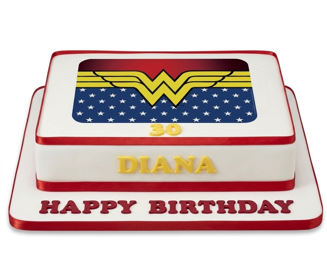 Wonder Woman Birthday Cake with Custom Age