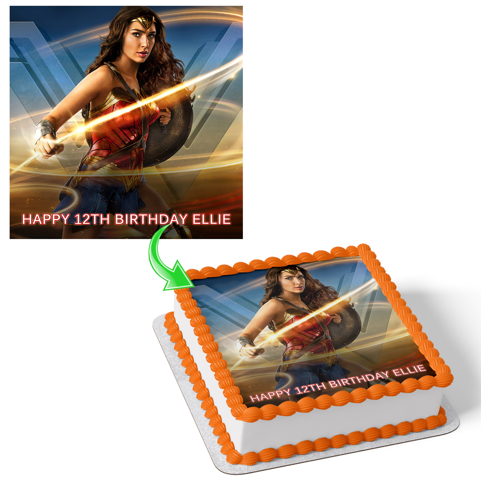 Wonder Woman Photo Cake