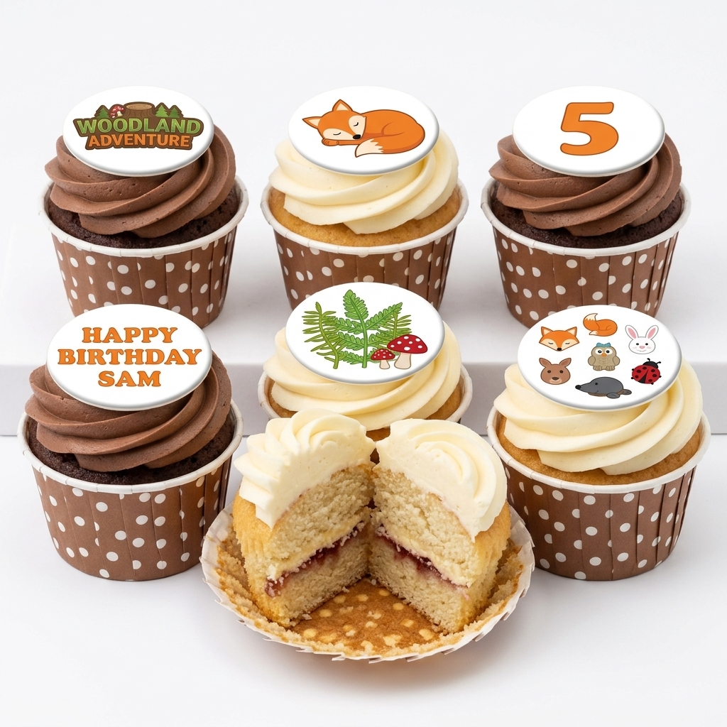 Woodland Adventure Birthday Cupcakes for Kids
