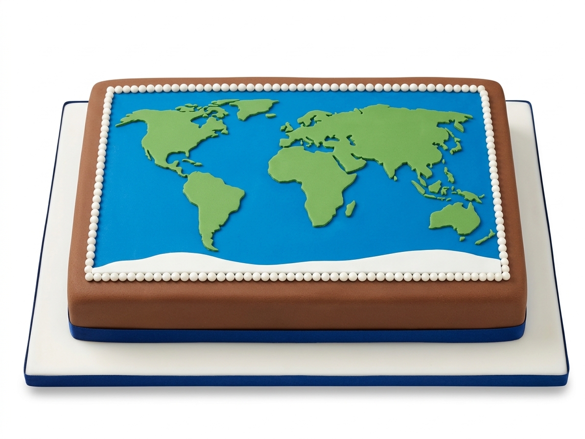 World Map Birthday Cake