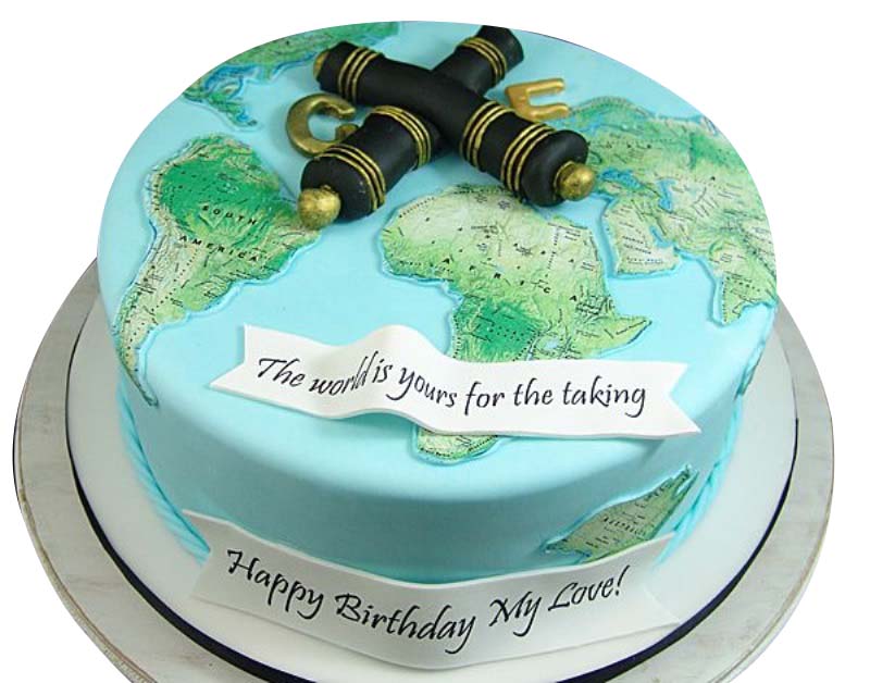World Map Cake