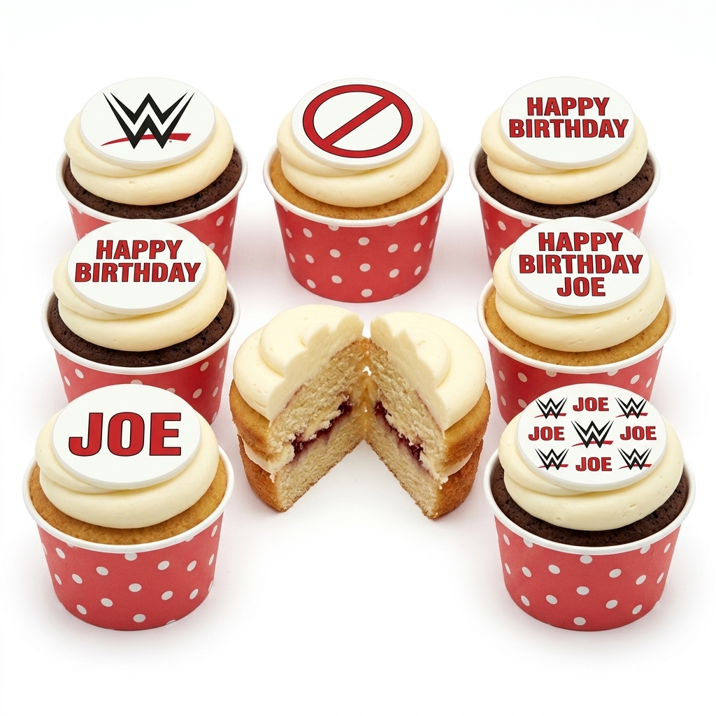 Personalised WWE Birthday Cupcakes