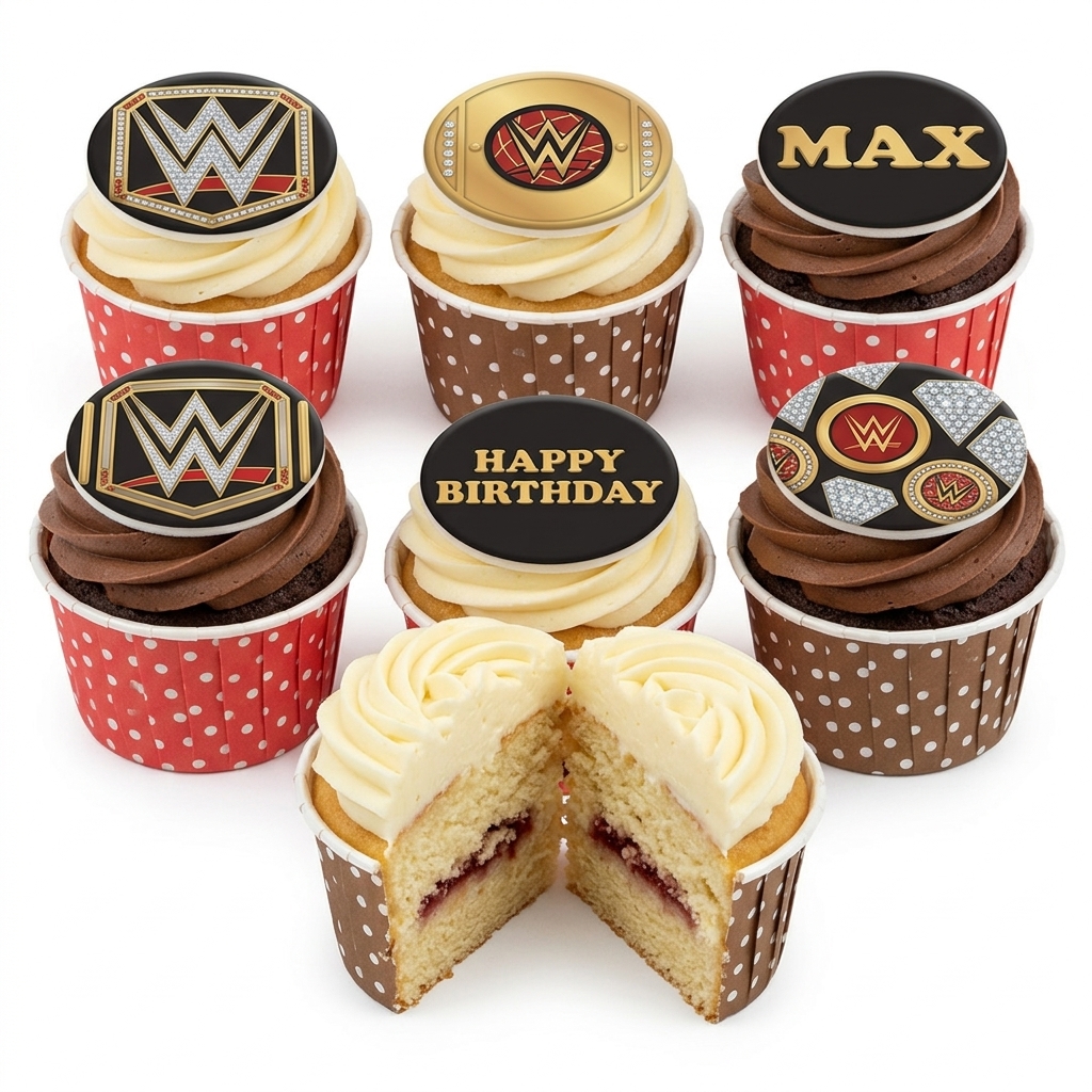 WWE Championship Birthday Cupcakes