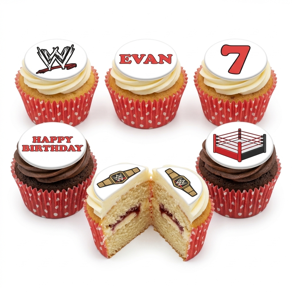 WWE Birthday Cupcakes