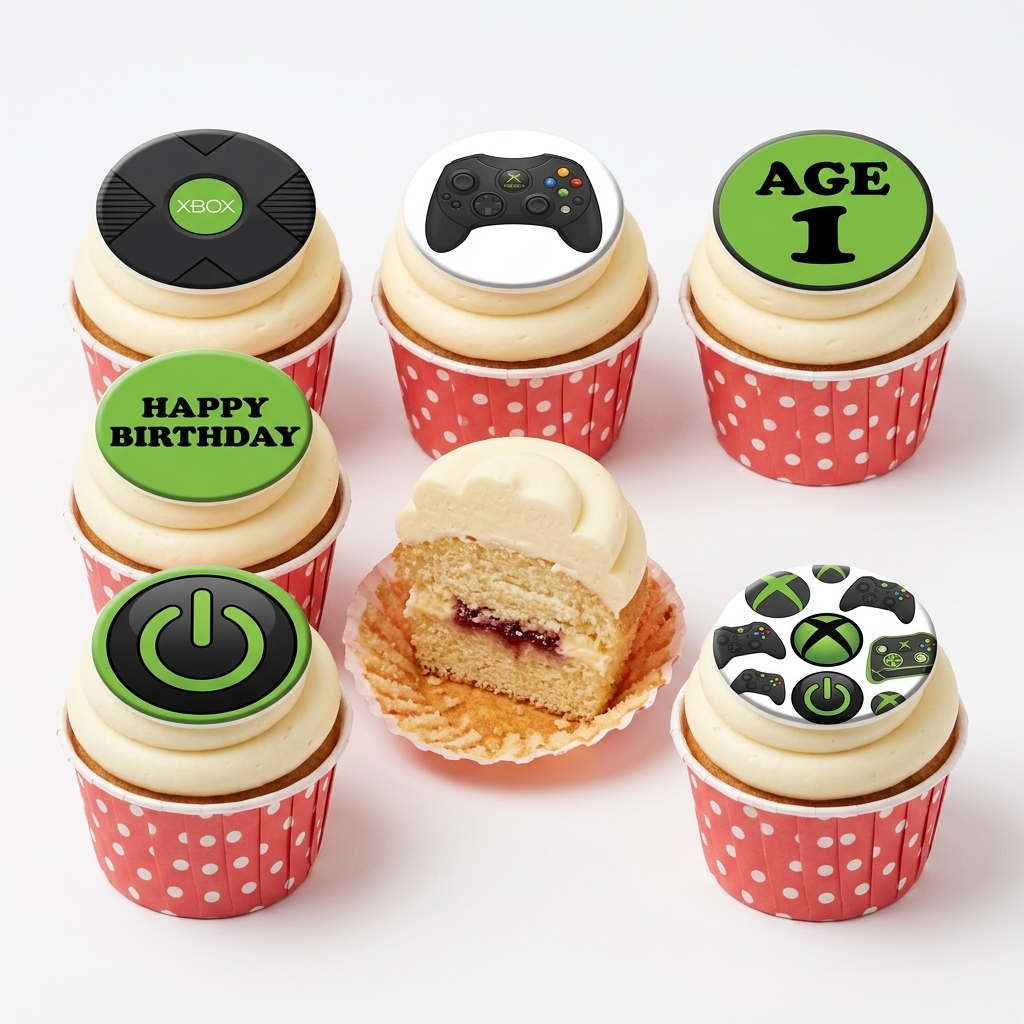 Xbox Gaming Birthday Cupcakes with Custom Age