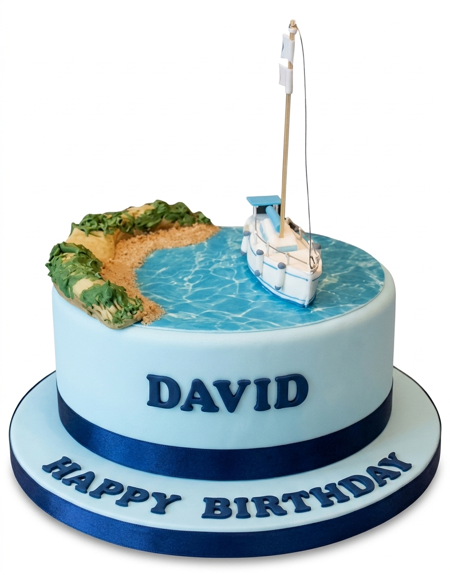 Sailing Theme Birthday Cake for Him