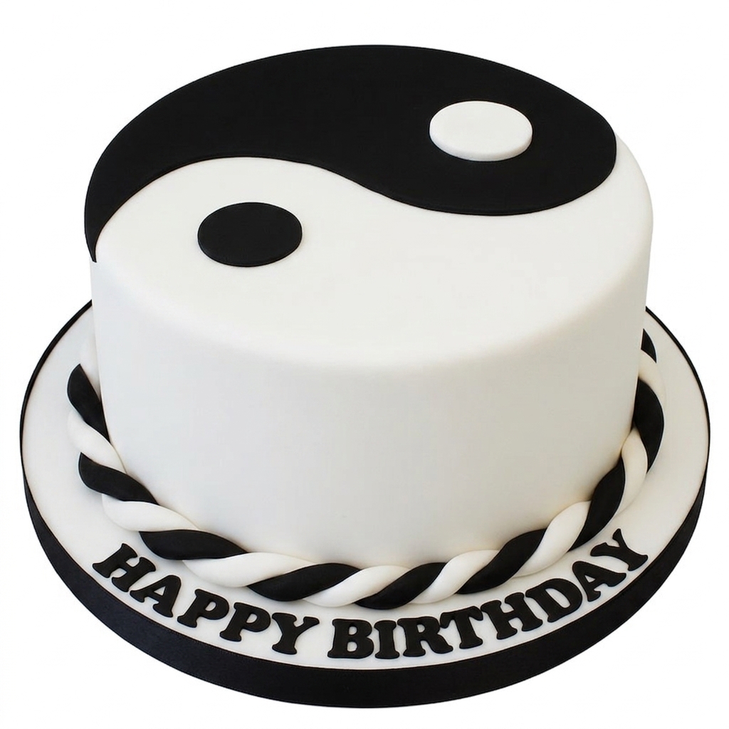 Yin Yang Birthday Cake