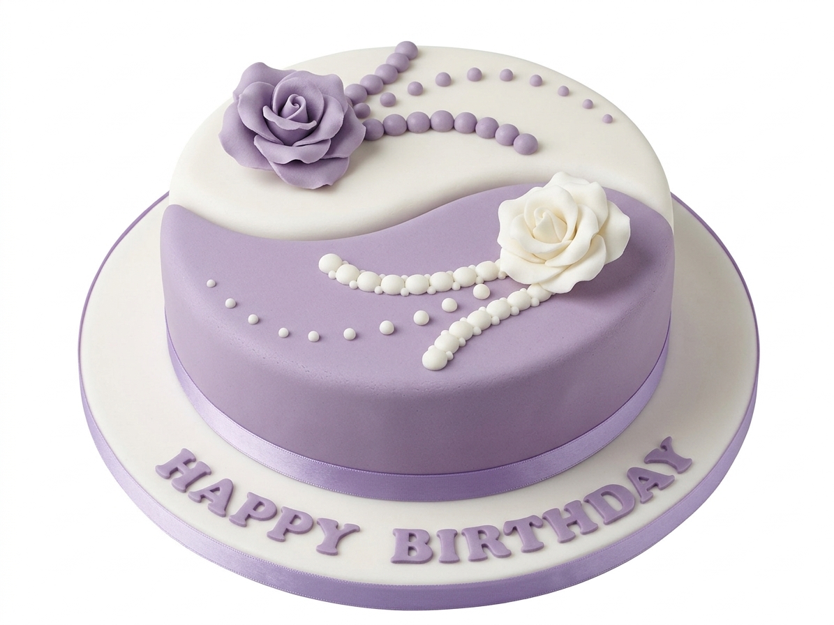 Elegant Floral Birthday Cake for Her