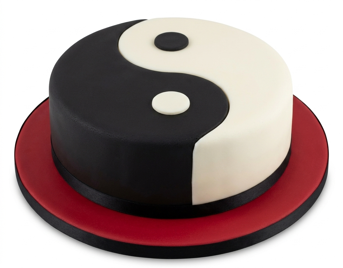 Yin Yang Symbol Birthday Cake