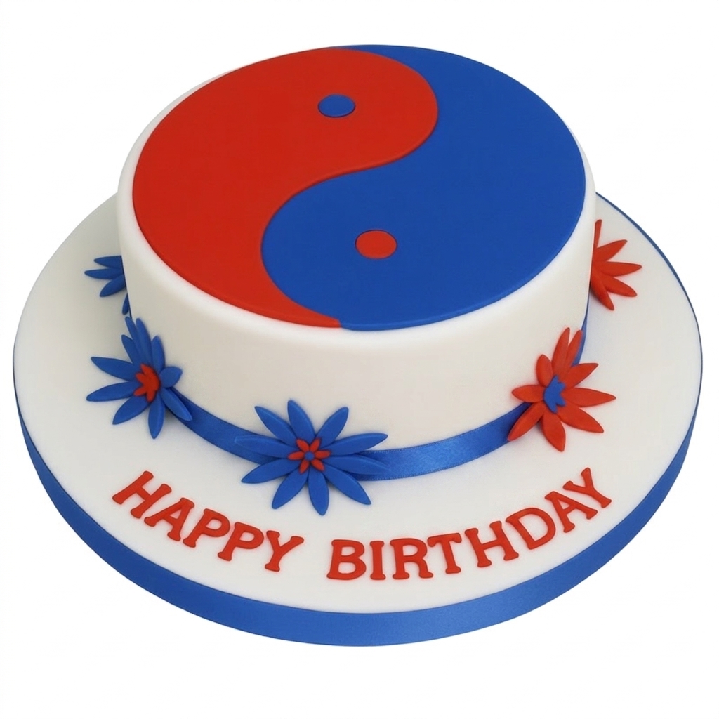 Yin and Yang Birthday Cake