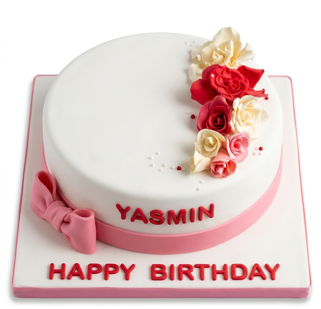 Elegant Floral Birthday Cake for Her