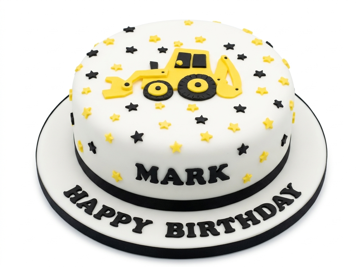 Digger Birthday Cake for Kids