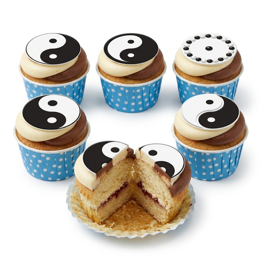 Yin Yang Themed Cupcakes