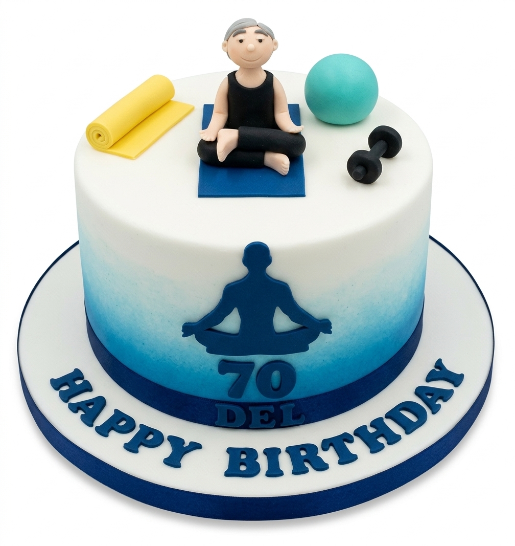 Yoga & Fitness Theme Birthday Cake for Him
