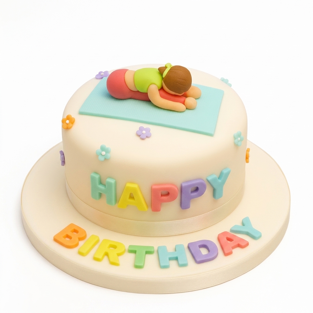 Yoga Theme Birthday Cake for Her