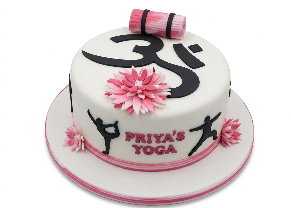 Yoga Theme Birthday Cake for Her