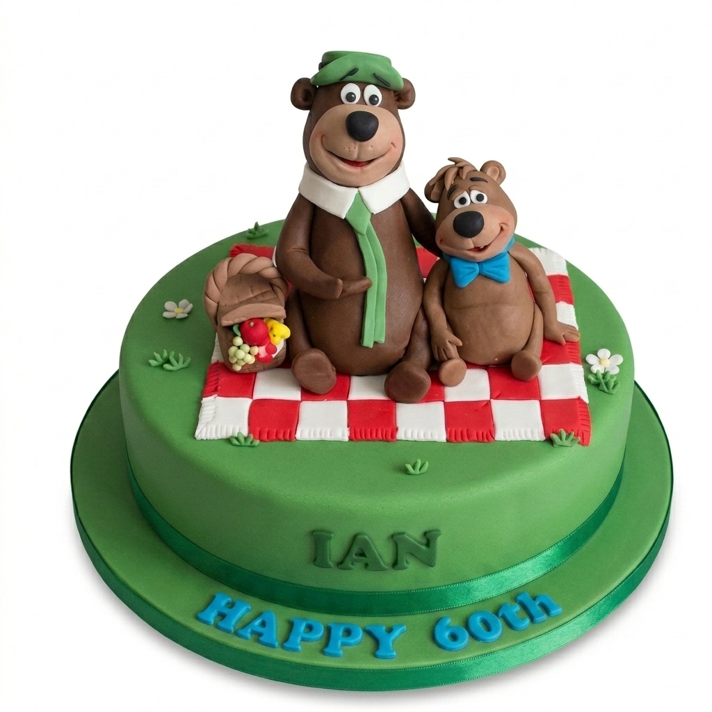 Yogi Bear and Boo Boo Picnic Birthday Cake