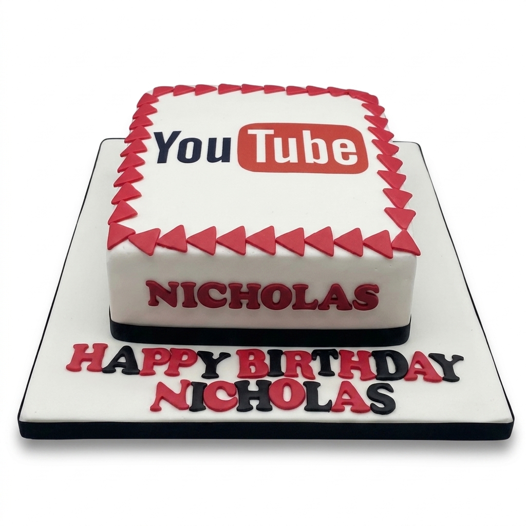 YouTube Theme Birthday Cake