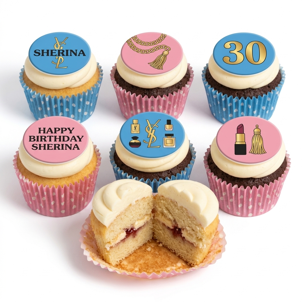 Designer Fashion Birthday Cupcakes for Her