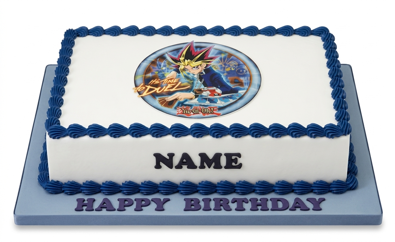 Yu-Gi-Oh! Birthday Cake with Personalised Message