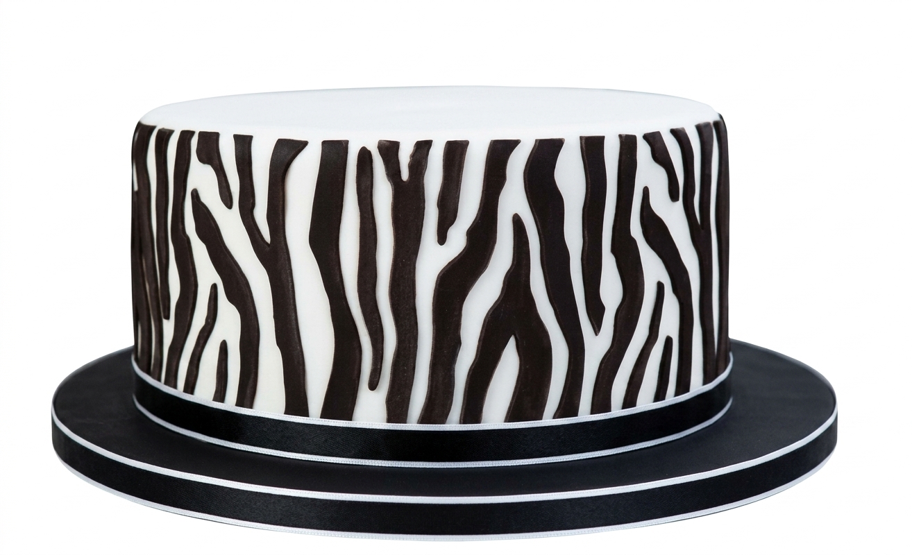 Zebra Print Birthday Cake