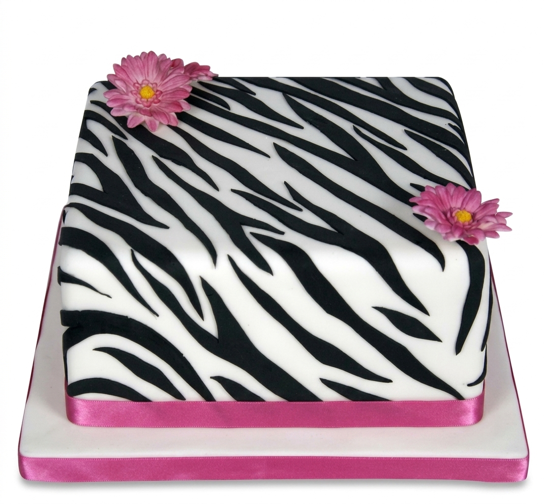 Zebra Print Birthday Cake for Her