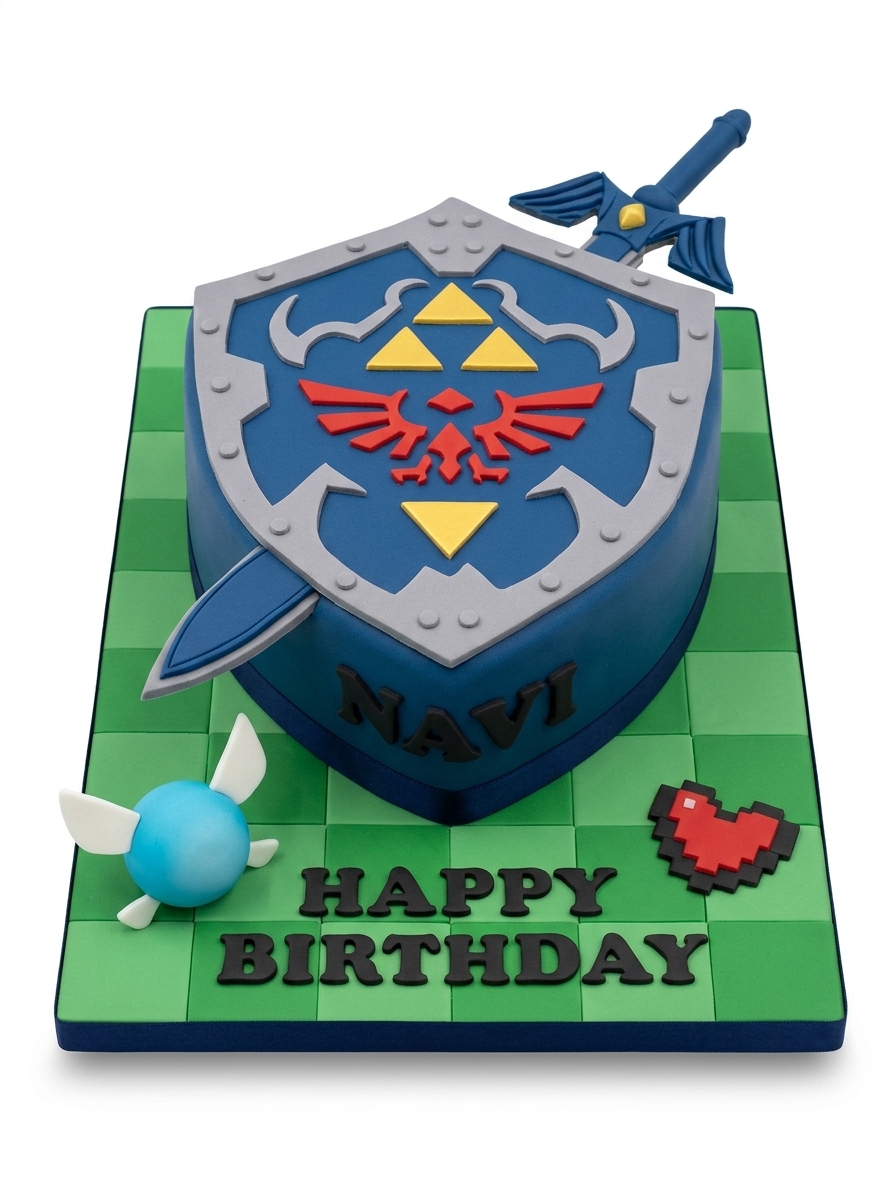 Zelda Hylian Shield Gaming Birthday Cake