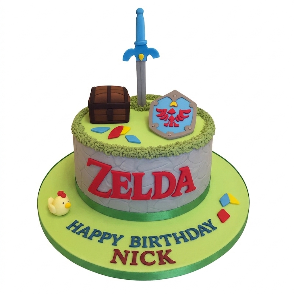 Zelda Themed Birthday Cake