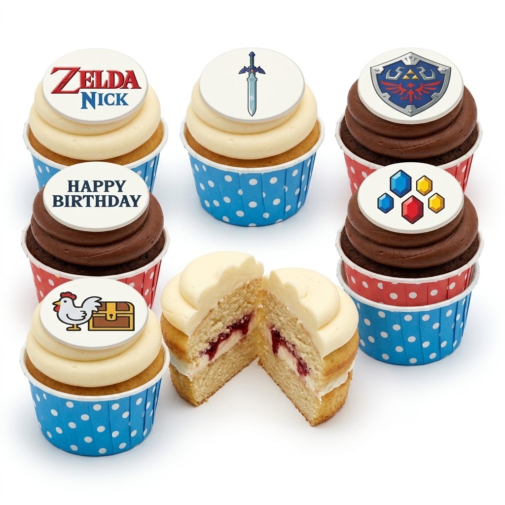 Legend of Zelda Themed Birthday Cupcakes