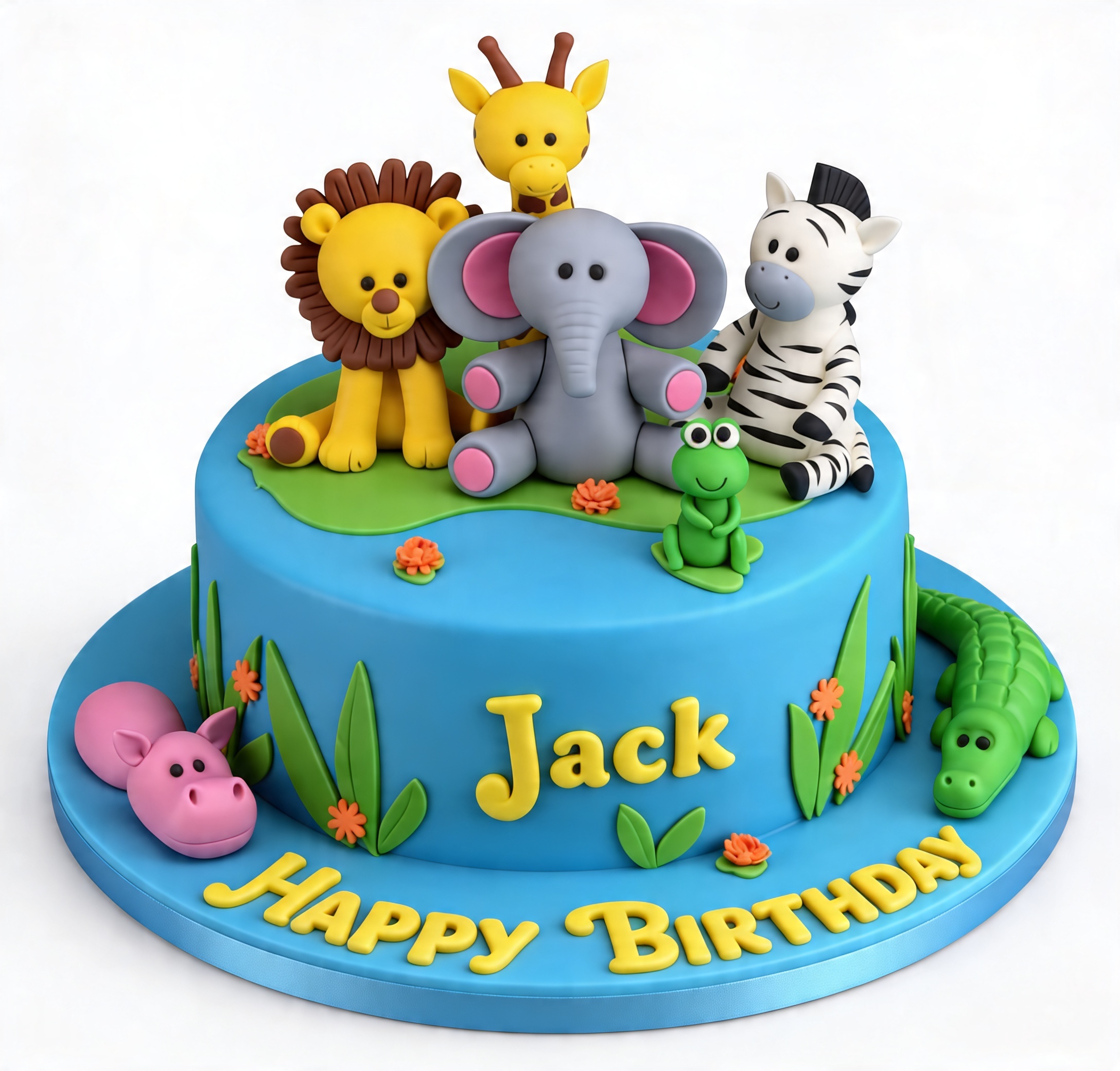 Jungle Theme Birthday Cake for Kids